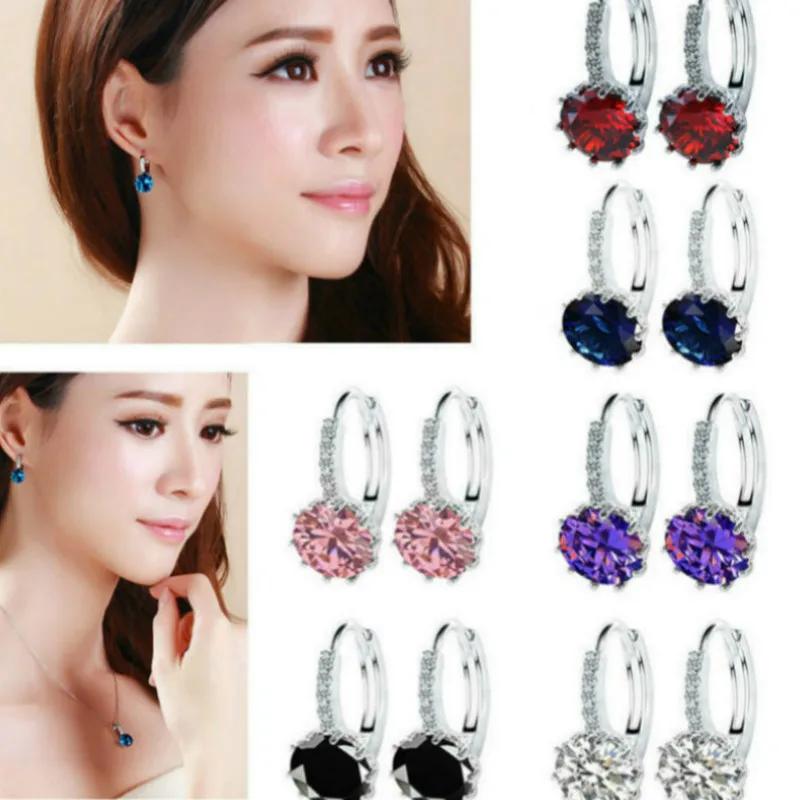 

11.11 Hot Elegance Luxury Ear Dangle Drop Earrings For Women Round With Cubic Zircon Charm Flower Earrings Women Jewelry Gift