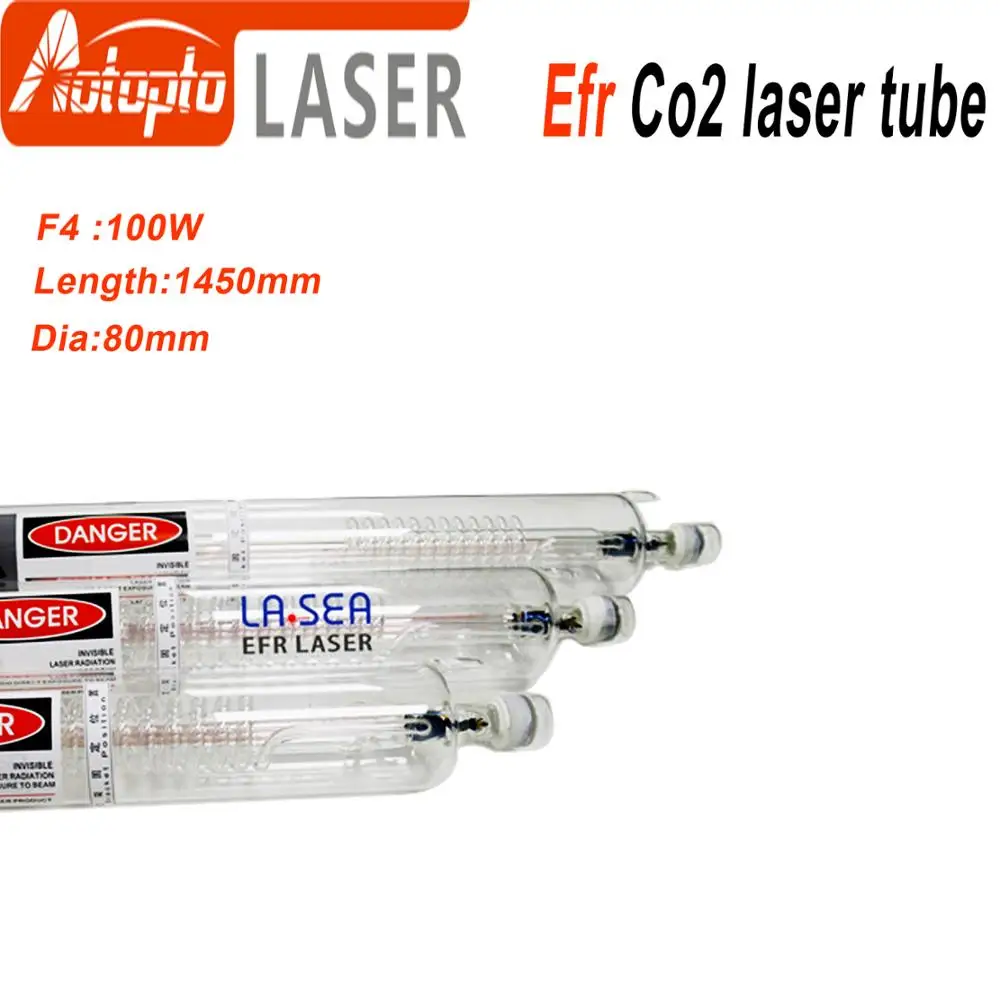 Efr CO2 Laser Tube F4 100W-120W Co2 Glass Laser Tube  Glass Laser Lamp for CO2 Laser Engraving Cutting Machine