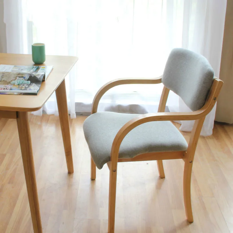 Модный журнальный стул, современный простой обеденный стол из ткани, домашний деревянный стол, спинка, компьютерный стол для отдыха
