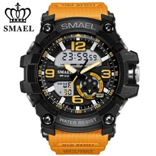 2017 smael mens relojes de primeras marcas de lujo led digital de cuarzo reloj de los hombres a prueba de golpes deporte estilo militar relogio masculino