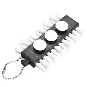 

Golf Tee Holder Carrier 12 Wooden Tees with 3 Ball Markers with Keychain Golf Accessories Equipment Outdoor Sport