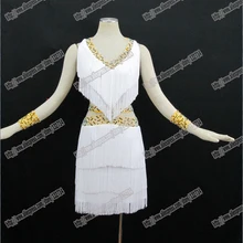 Конкурс бахрома Костюмы для латиноамериканских танцев платье для танцев, сальса платье, Костюмы для бальных танцев платье Румба Джайв Чача Костюмы для бальных танцев Костюмы для латиноамериканских танцев платье для танцев Обувь для девочек Для женщин l-3007