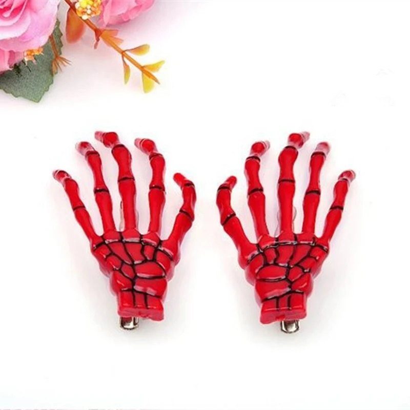 

New mix wholesale fashion Skeleton Claws Skull Hand Hair Clip Hairpin Zombie Punk personality Horror Barrettes Hair clip