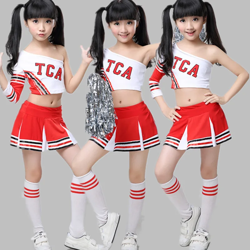Детский костюм черлидера детская форма для танцев из полиэстера|child cheerleading