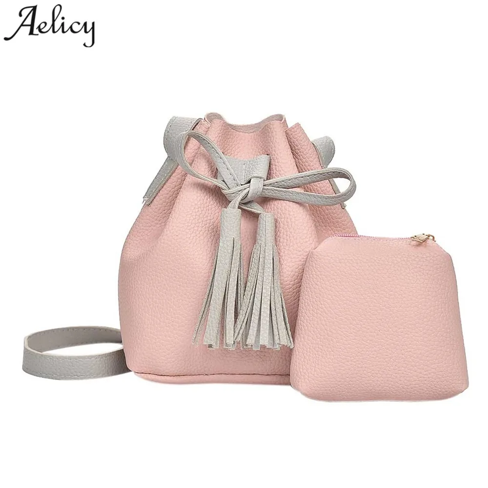 

Aelicy Bag Famous Brand Women Handbag Lady Girls PU Messenger Bags 2pc string Shoulder Crossbody Bags With Little Package
