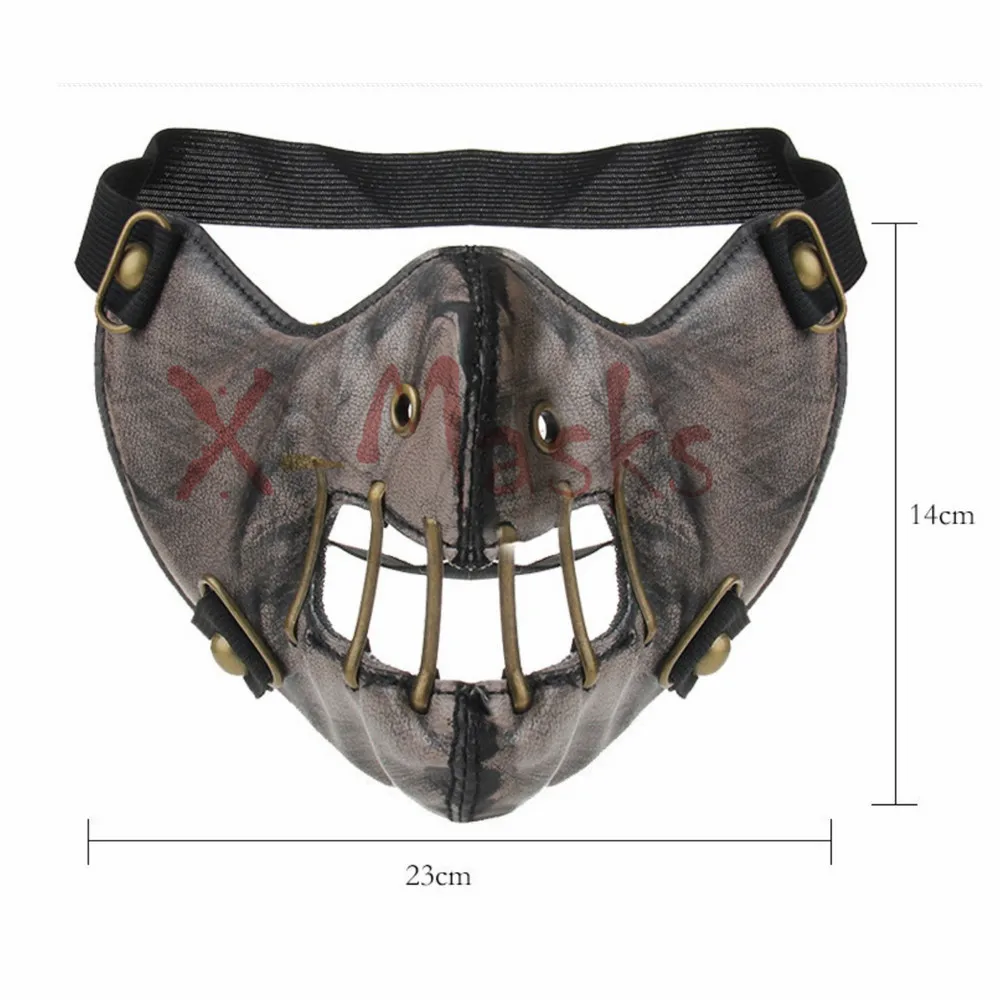 

Retro Silence of the Lambs Red Dragon Mask Hannibal Barca PU Masks Punk Costume Cycling Running Face mask sports female man
