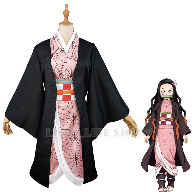 

Anime Demon Slayer: Kimetsu no Yaiba Kamado Nezuko Cosplay Costume Women Kimono