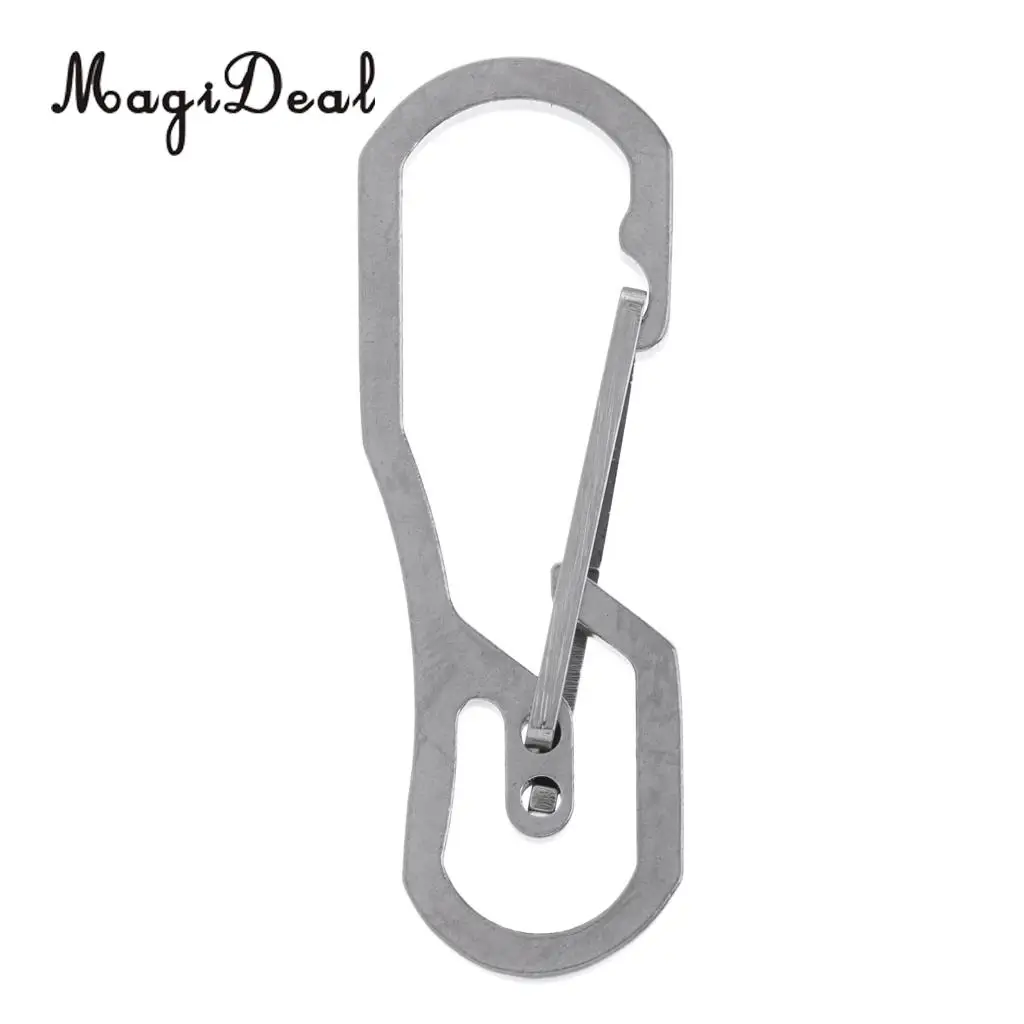 MagiDeal Multi-Function 1Pc Stainless Steel Key Chain Carabiner Hook Outdoor Tools for Hiking Camping Travel Sport Silver/Black