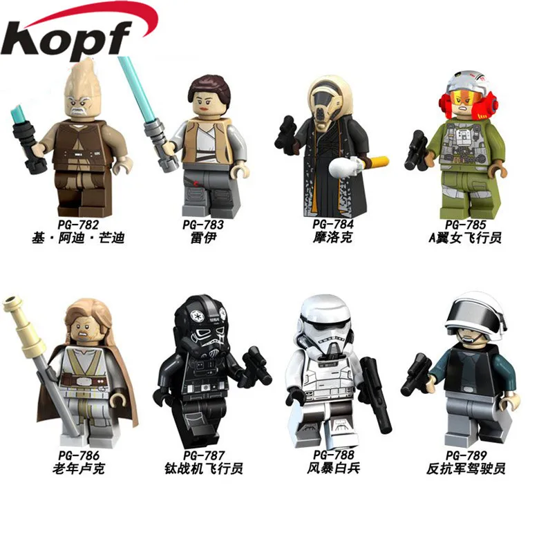 

Single Sale Rey Ki-Adi-Mundi Tie Pilot A-Wing Rebel Pilot Space Imperial Building Blocks Collection Model Children Toys PG8116