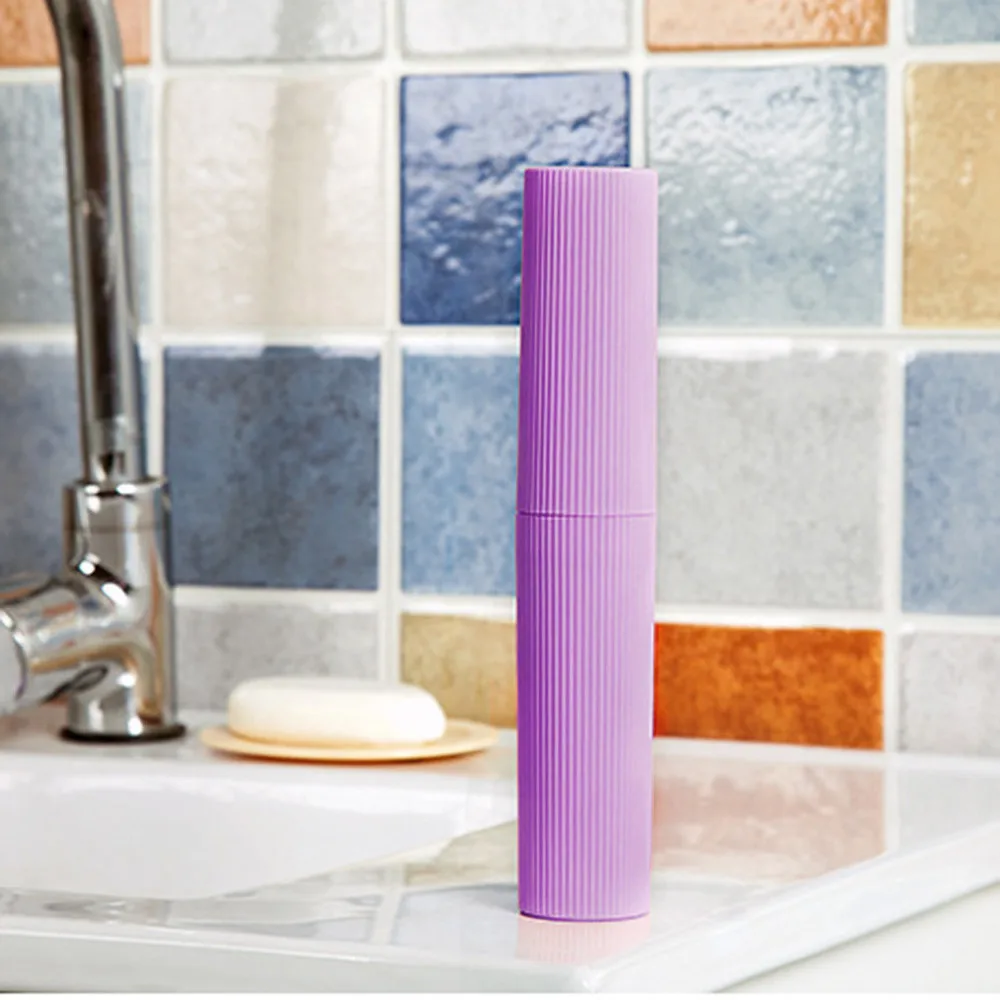 

Travel Portable Toothbrush Toothpaste Storage Cylindrical Box 4 Color Fashion Camping convenient Mini Small Save box Case 2017