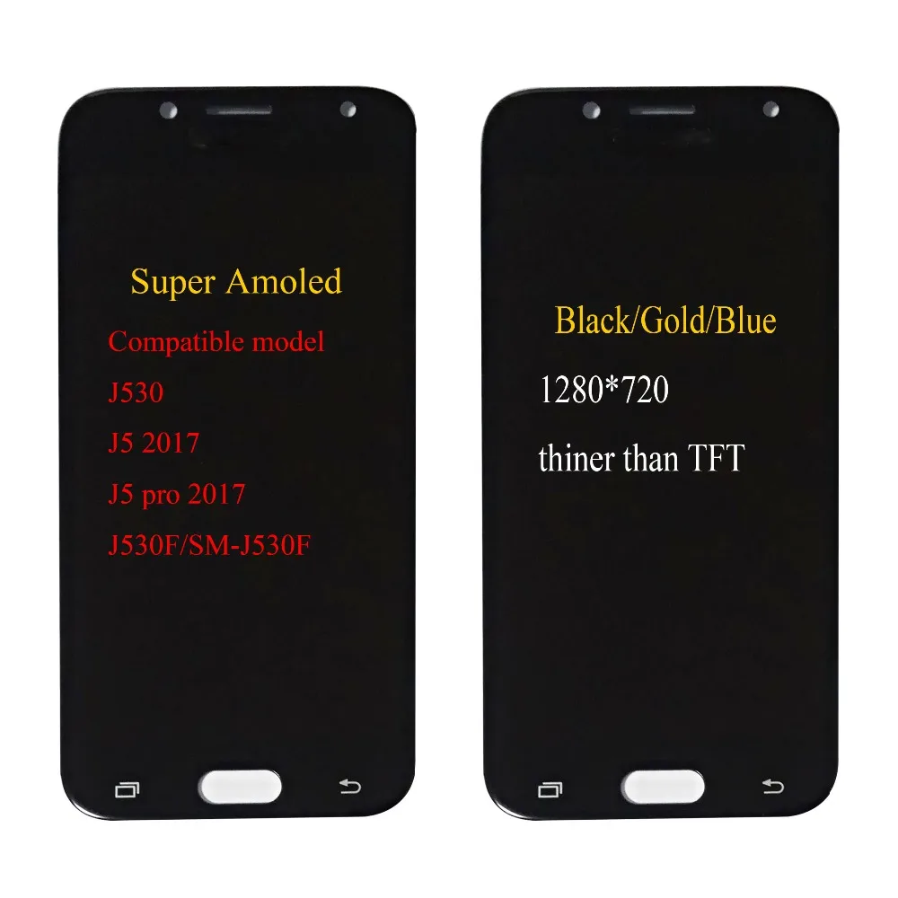 Отрегулируйте AMOLED/TFT экран для Samsung Galaxy J5 j530 дисплей J530F lcd SM-J530FM сенсорный дигитайзер стекло сборка J5 lcd
