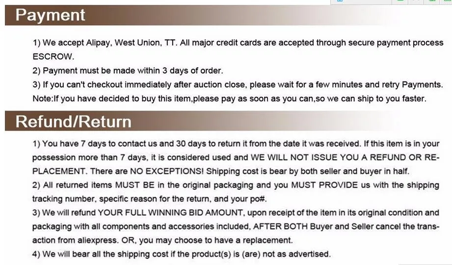 payment&refund return