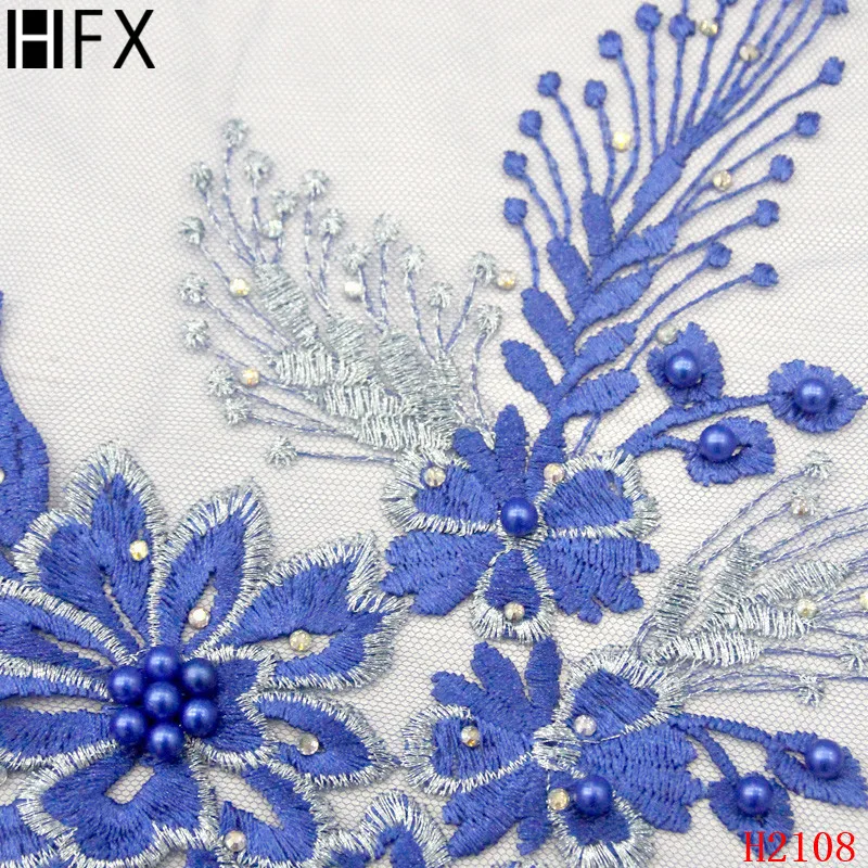 Синий африканский кружевная свадебная ткань бисером тесьма с камешками Высокое качество 3d вышивка цветок французский Свадебные кружево ткань для 5 ayrds