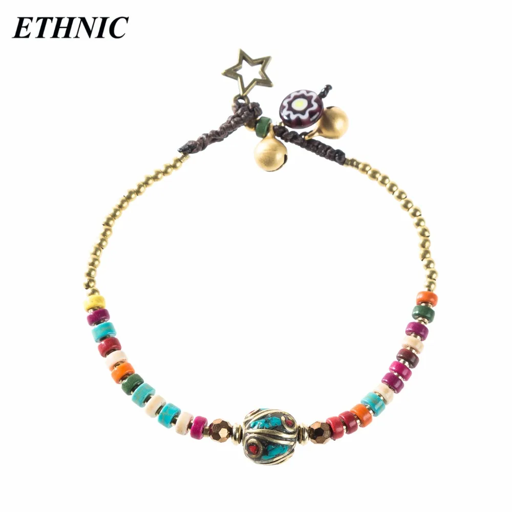 Этнические брендовые богемные красочные браслеты ручной работы цыганского