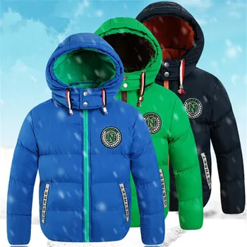 

2018 children's clothing winter child down cotton-padded coat male child plus velvet thickening wadded jacket with a hood