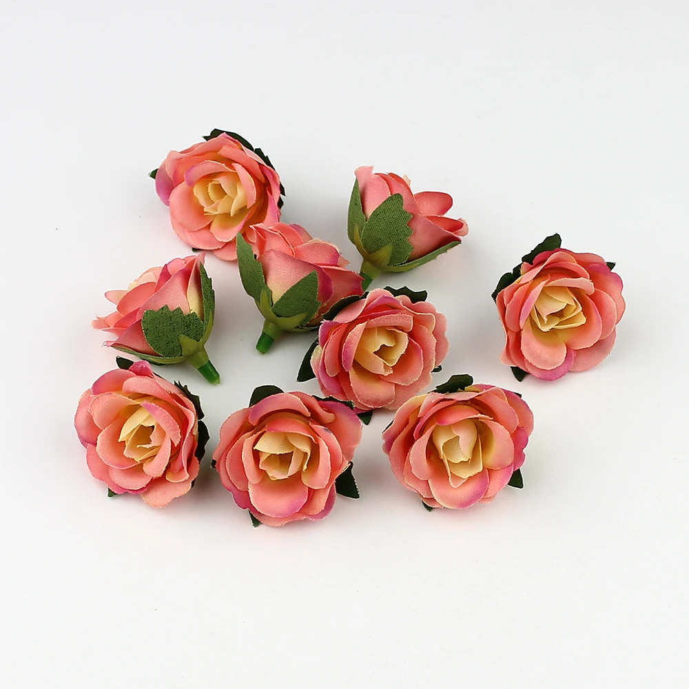 HUADODO 3cm Mini Rose Flower Head Artificial Flowers for Wedding Decoration Ball Craft Fake Flowers 30pieces/lot HUADODO 3cm Mini Rose Flower Head Artificial Flowers for Wedding Decoration Ball Craft Fake Flowers 30pieces/lot