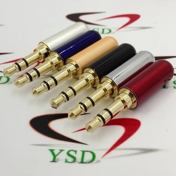 

Free shipping 60pcs 3.5mm 3 Pole Male Repair Headphone Jack Plug Metal Audio Soldering Hot sale Wholesale 6 Color