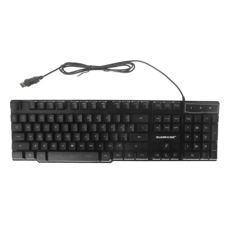 

English Gaming Keyboard With 3 Colors Backlit Keycaps Gamer For PC Games Players Wired Keyboard