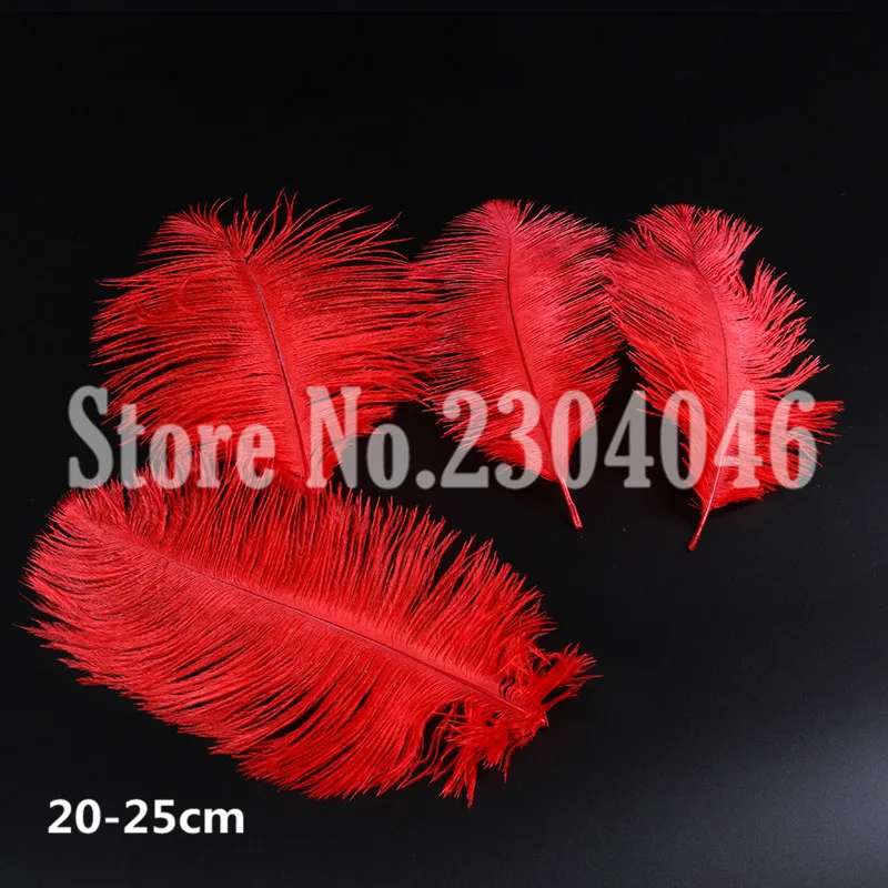 

50 high quality beautiful 20-25 cm (8 to 10 inches) ostrich feathers dyed red skirt fashion hair decorations