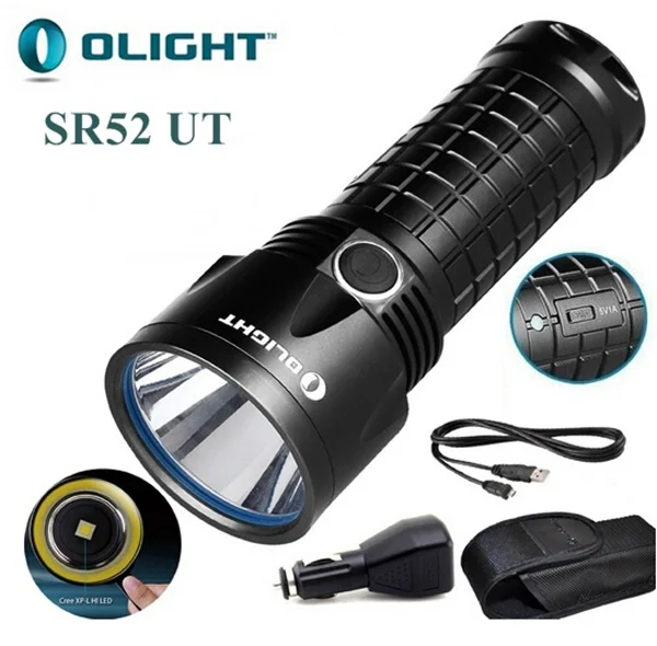 

2015 NEW Olight SR52 UT SR52UT INTIMIDATOR 1100 Lumens 800 Meters CREE XP-L HI LED USB Rechargeable Led Flashlight Torch