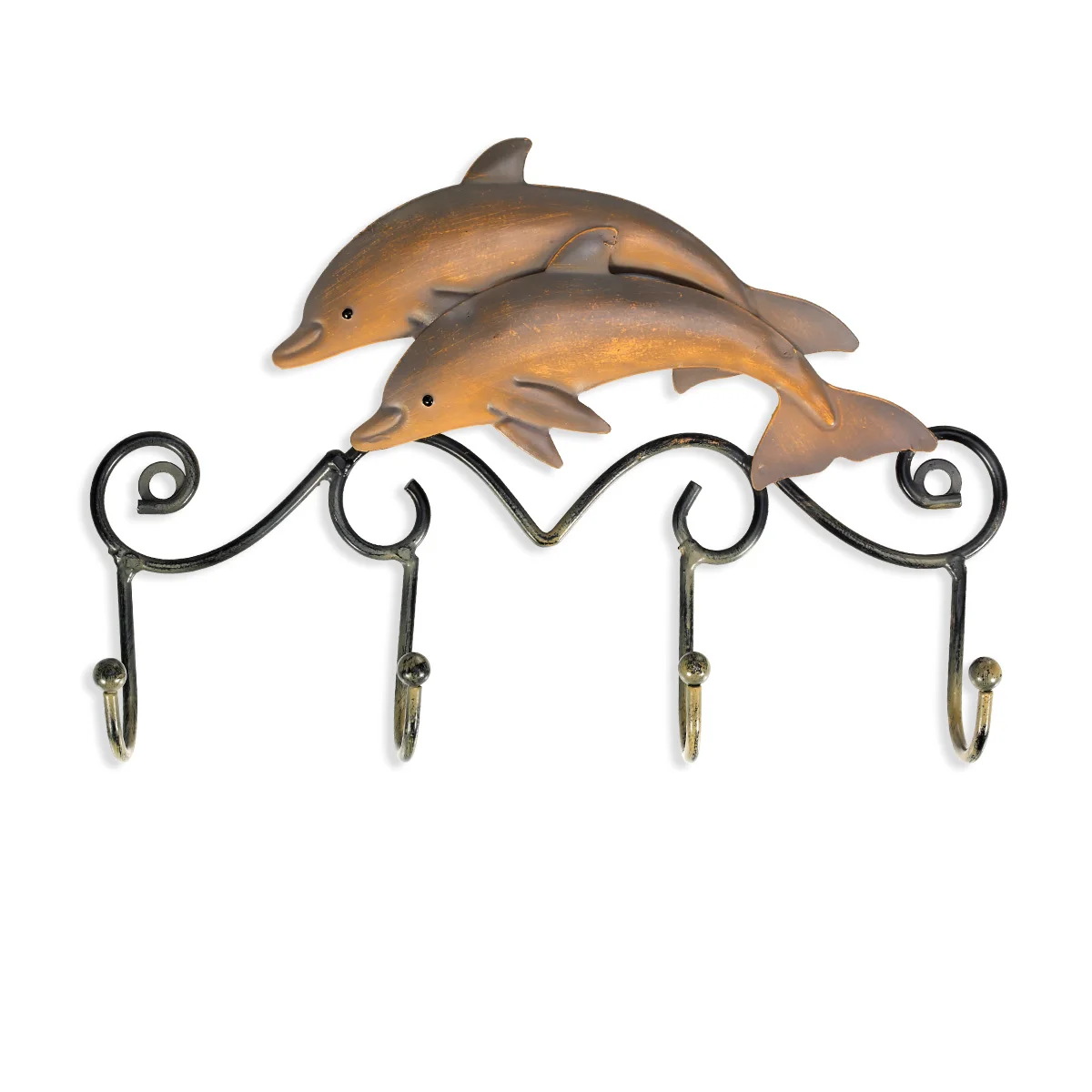 Tooarts Iron Dolphin Wall Hooks Decorative Antique Finish Hooks