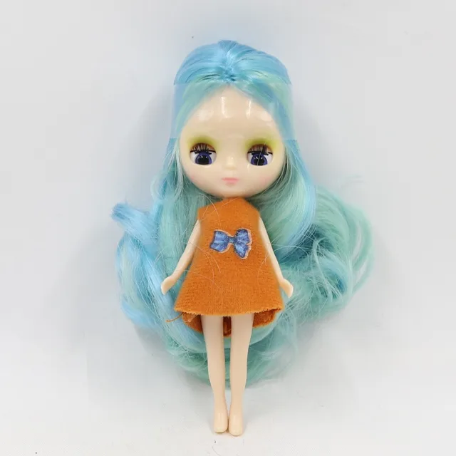 DBS blyth mini doll 10CM BJD normal body doll long hair 10cm toy anime random dress as a gift 2