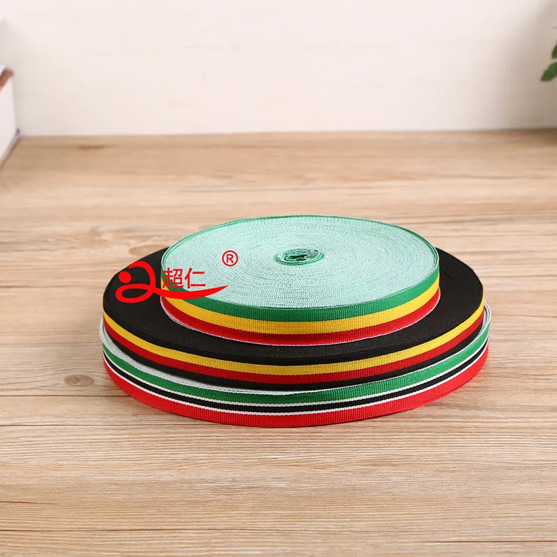 

1.5-2cm/100m 3 Color Stripe 100% Polyester Ribbon Backpack Backpack Party Decoration DIY Manual Decoration Clothing Accessorie