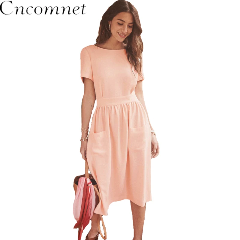 

CNCOMNET Summer Women Dresses Sexy Backless Sundresss With Pocket Button Flowy Beach Evening Party Dresses 2019 Female vestidos