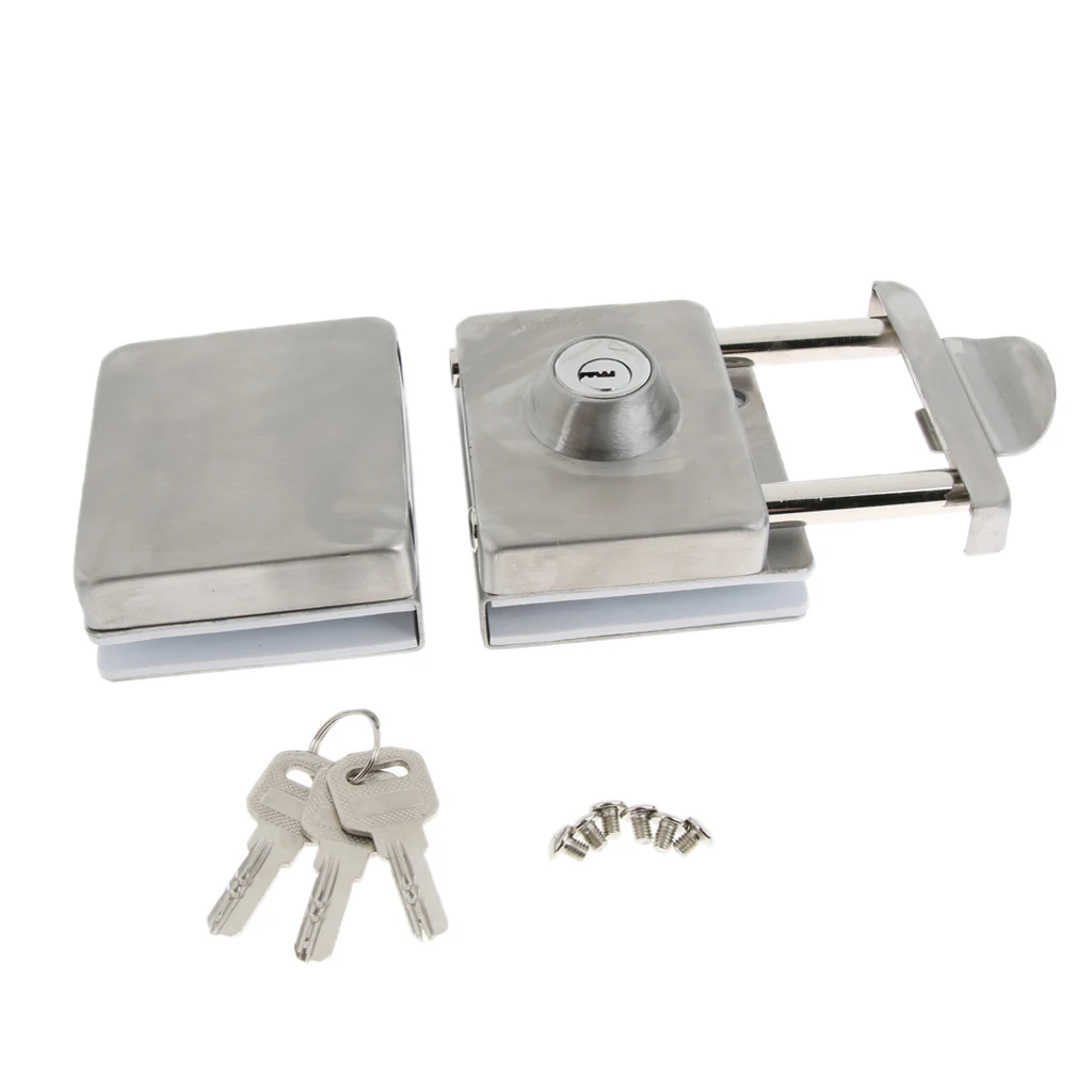 New Stainless Steel Double Glass Door Sliding Door Lock with Handle No Punching Easy to Install 10mm-12mm