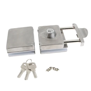 

New Stainless Steel Double Glass Door Sliding Door Lock with Handle No Punching Easy to Install 10mm-12mm