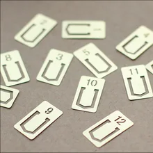 12 шт./лот металлическая Закладка с числами зажимы с цифрами Творческий номер закладки