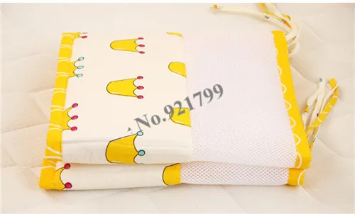 2 шт дышащие хлопковые предотвращающие падение детские кроватки бамперы ограждение для безопасности ребенка для постельных принадлежностей кровати для новорожденных Детские бамперы 120*30 см - Цвет: crown