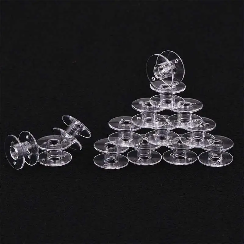 

New 2019 25Pcs Empty Bobbins Sewing Machine Spools Clear Plastic with Case Storage Box for Brother Janome Singer Elna DTT88