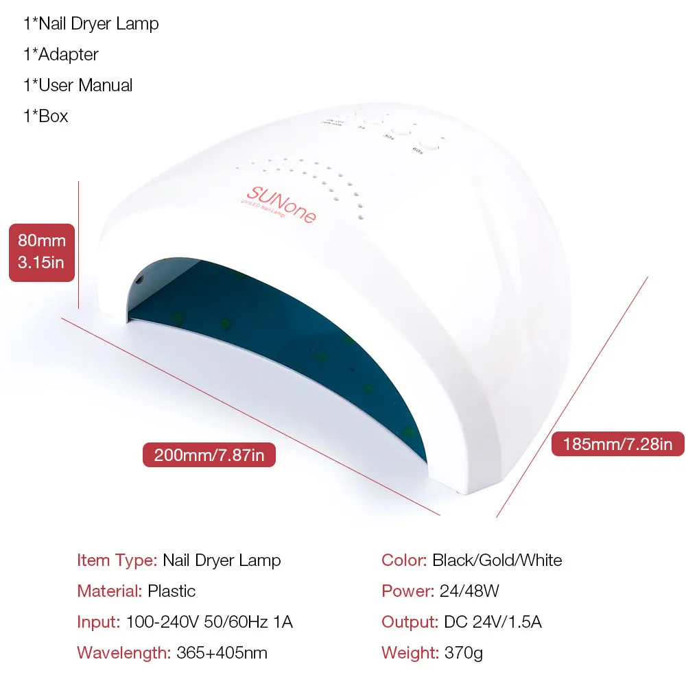 SUNOne/модное изделие 24/48 Вт УФ светодиодная лампа для сушки ногтей УФ-лампа для маникюра маникюрного геля для Лаки сушка для ногтей Гель-лак отверждения