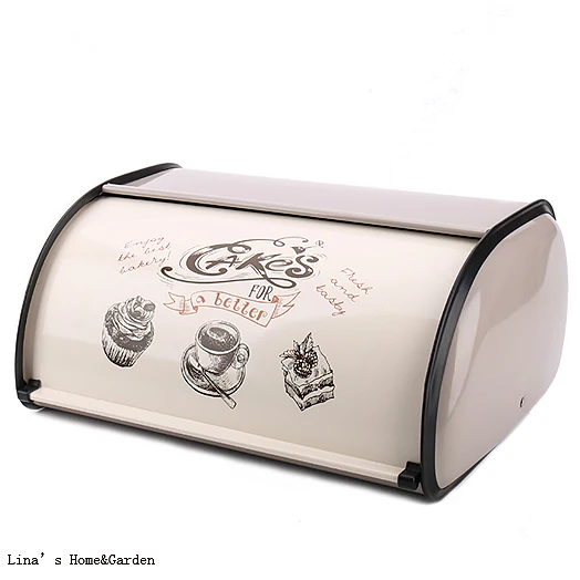 rollup top light gray small Powder Coated Bread Binin Storage Boxes