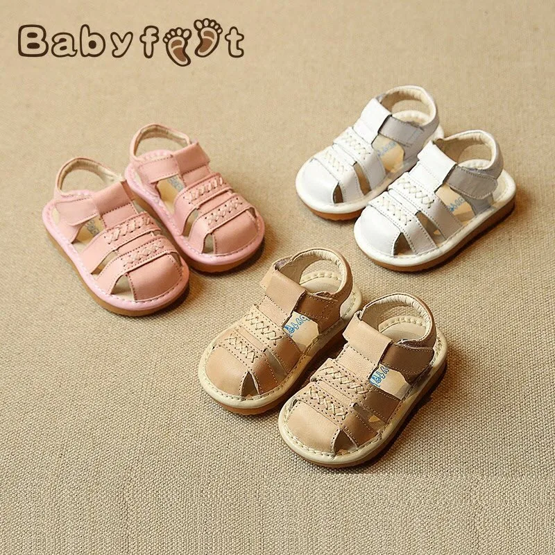 Babyfeet 0-3 years old boys girls sandals Baby Toddler shoes Cow Leather Genuine Leather princess shoes Children's sandals 19-24 babyfeet summer cool toddler shoes 0 2 year old newborn baby girl