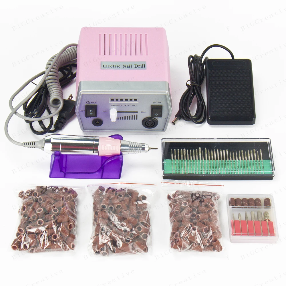 

30000RPM Pink nail drill Nail Art Equipment Manicure Tools Pedicure Acrylics Grey Electric Nail Drill Pen Machine Set