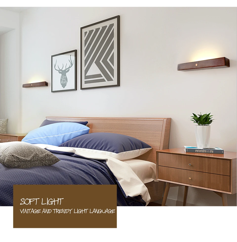 Aisilan скандинавские деревянные настенные светильники для гостиной, спальни, коридора, зеркало для чтения, художественная настенная лампа для дома, 90-260 в