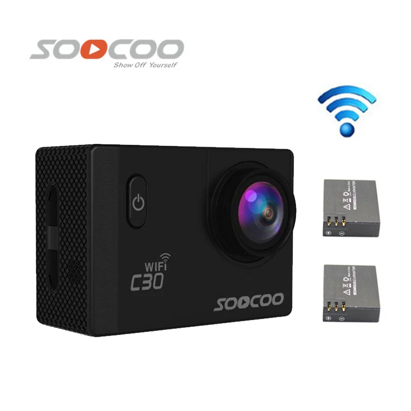 Soocoo на C30 Wi-Fi Ultra HD 2 К 2.0 Экран 170/120/90 угол Водонепроницаемый Спорт на открытом воздухе Камера+ дополнительные 1 шт. батарея