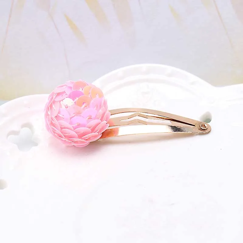 C New 1PC Spangle Disco Ball Hair Barrette Glitter Sequin Ball Hair