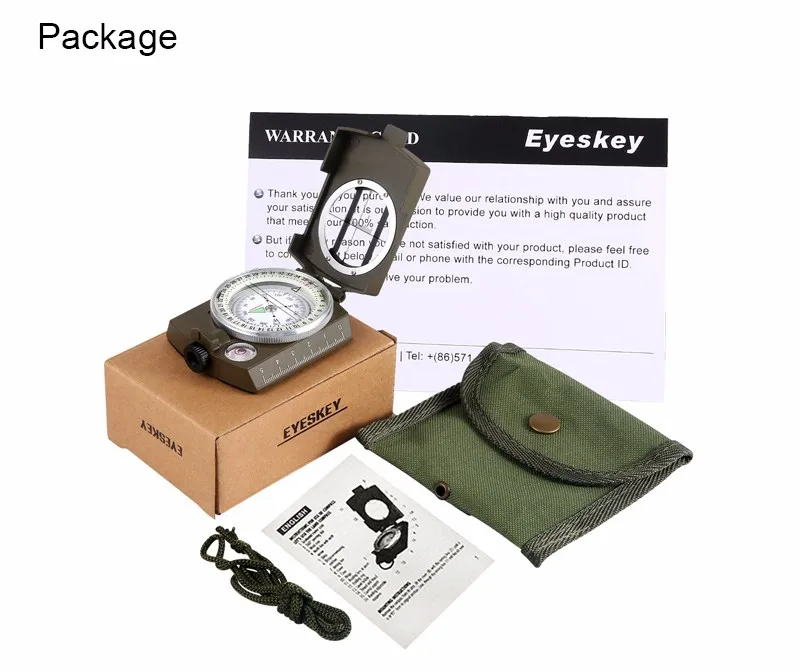 Военные компас с лупой Eyeskey Выживание Военный компас Пешие прогулки на открытом воздухе оборудования геологический компас компактная шкала