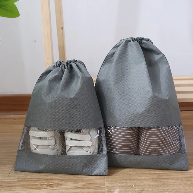 1pcs Drawstring Shoes Storage Bag Travel Storage Organizer Portable Package Bags Waterproof Wardrobe Home Non-Woven Pouch