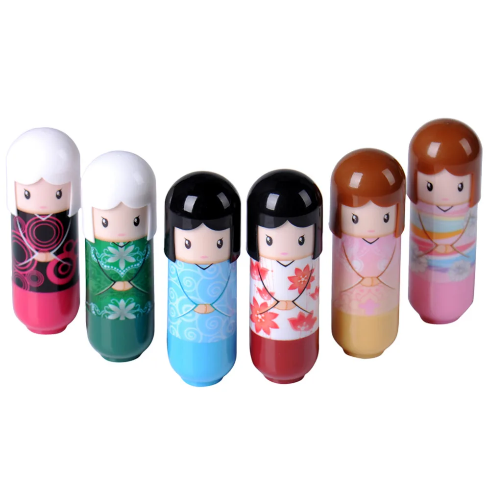 1PCS Cute Cartoon Kimono Doll font b Lip b font Balm Fruit Nature font b Lip