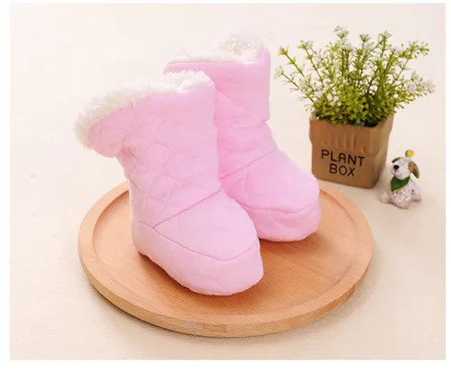 Детская повседневная обувь для девочек; теплая зимняя хлопковая обувь для новорожденных мальчиков; детская зимняя обувь; 1 шт./партия; DYY-A-18-1P - Цвет: Розовый