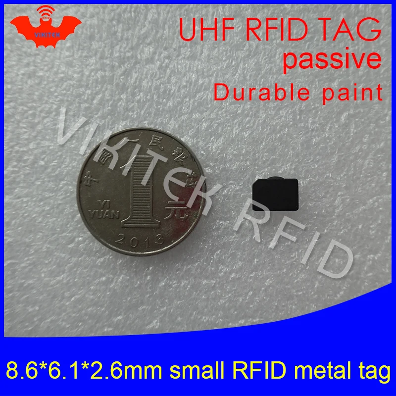 UHF RFID Анти-металлический тег 915 МГц 868 МГц Alien H3 8,6*6,1*2,6 мм EPC Gen2 6C очень маленький прочный краска смарт-карта пассивные RFID метки