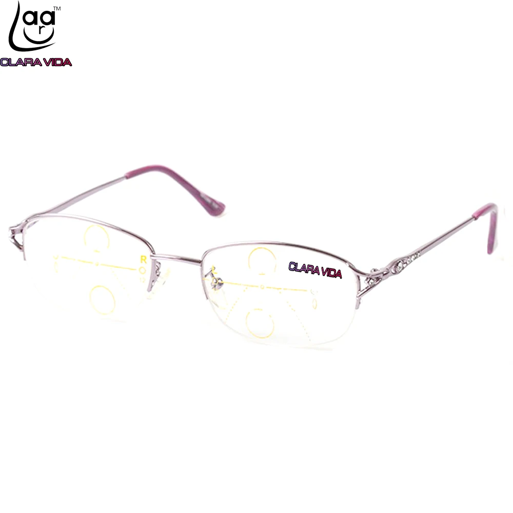 

=CLARA VIDA BRAND= Progressive multifocal reading glasses See near far Ultra light alloy intelligence ADD +1 +1.5 +2 +2.5 to +4