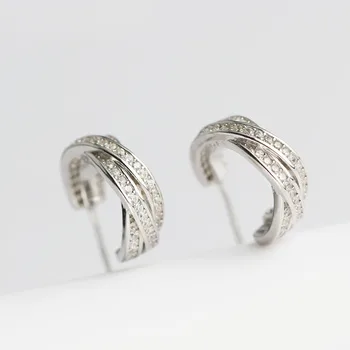 

2019 genuine 925 sterling silver screw back earrings in stud earrings with CZ diy craft fashion jewelry making for women gifts