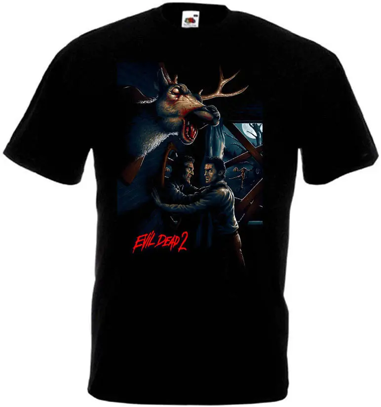 

Evil Dead 2 Movie Poster Horror Men Funny Tee Shirt Fashion Harajuku T Shirt Homme 2019 T Shirts Short Sleeves T-Shirt Black Top
