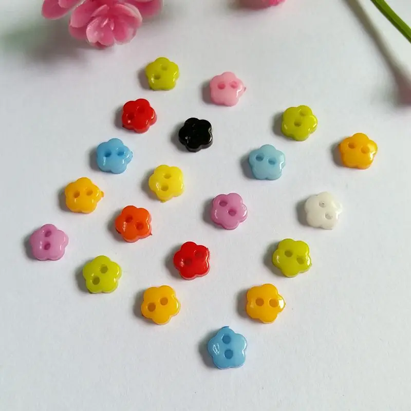

New Mini buttons 300pcs 6mm mixed color Mini flower doll buttons for toy diy scrapbooking craft sewing decorative materials