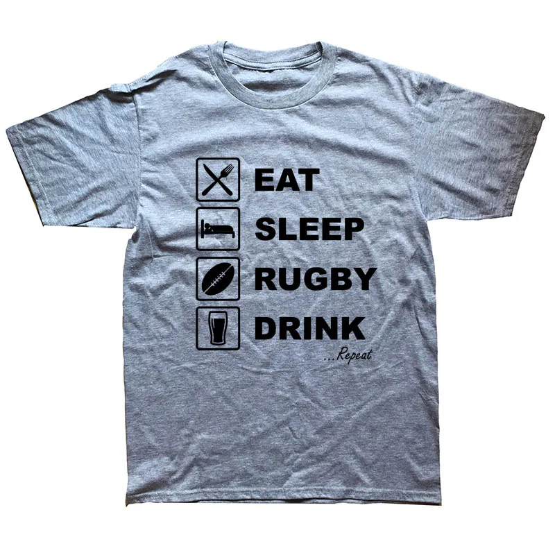 WEELSGAO أكل النوم RUGBYED شرب تكرار رجل RUGBYER تي شيرت الحفاظ على الهدوء اللعب Rugbyed Rugbyed الكرة رجل T قميص